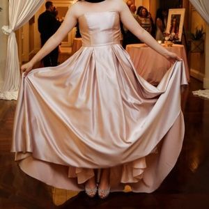 COPY - Strapless Sweetheart Hi-low Ball Gown in Pale Pink